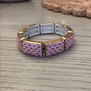 Herend Nine Link Stretch Bracelet Raspberry